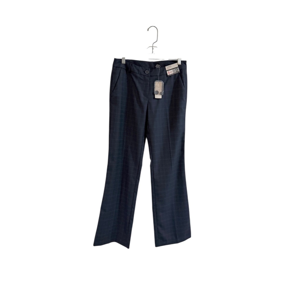 New York Company Women's Size 2 Plaid Straight Leg Mid Rise Pants